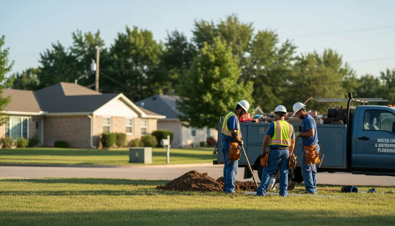 Residential water line and bathroom plumbing service in Hobbs, IN